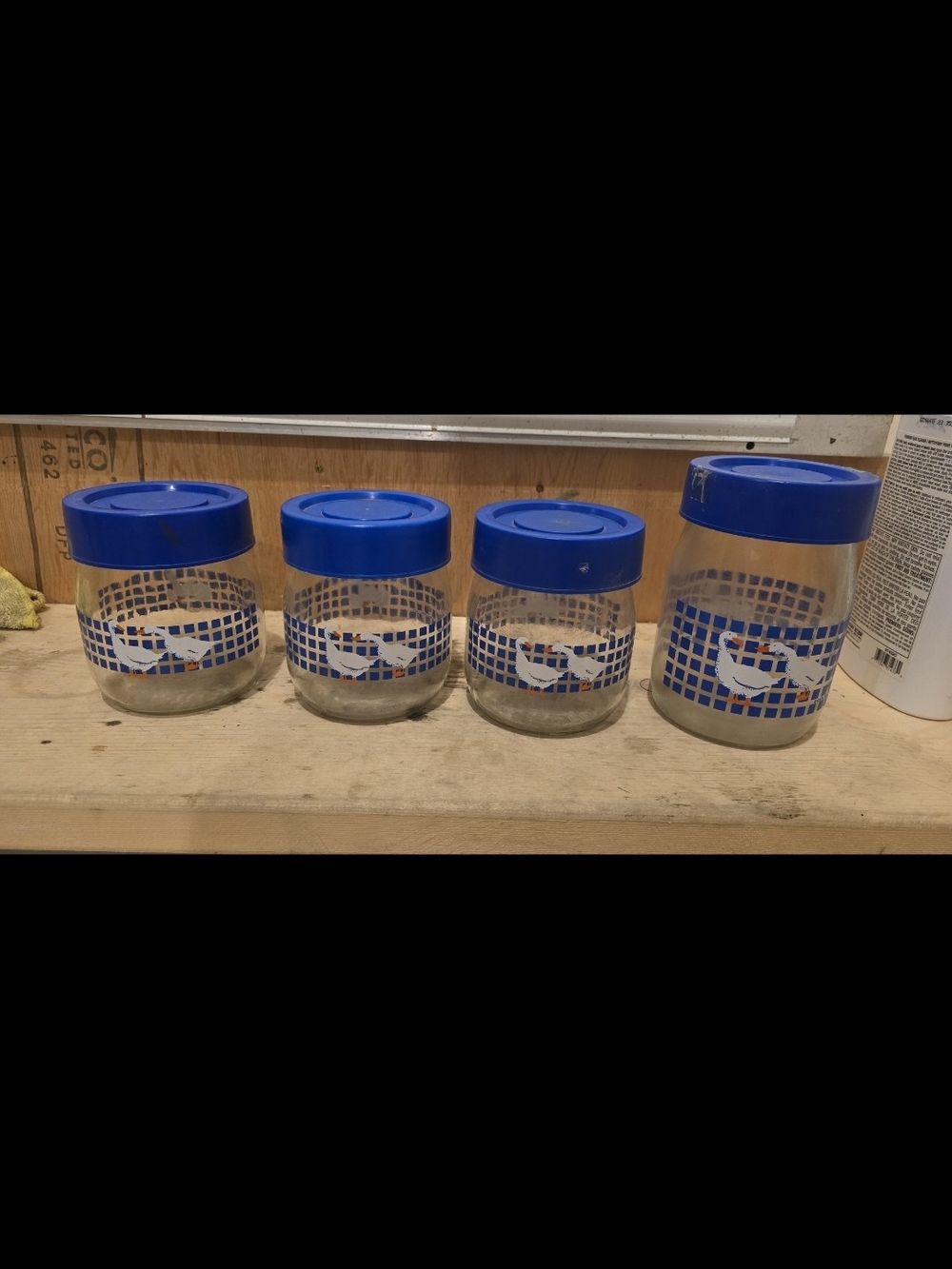 Vintage 1982 Carlton Glass kitchen canisters geese
